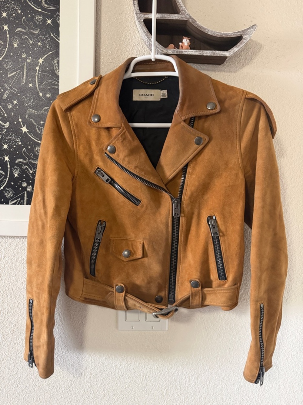Coach Brown Suede Moto Jacket